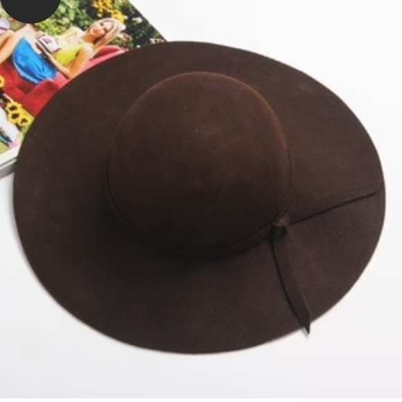 Women's Sun Hat with waved brim and tissue belt Wool - Picture 1 of 6